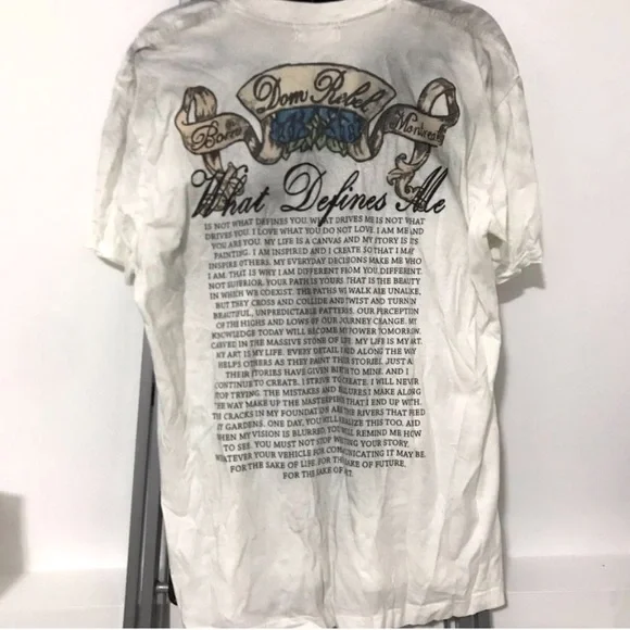 Vintage Dom Rebel The Art Gallery “Skull Cross” T-shirt NWT - Picture 2 of 4
